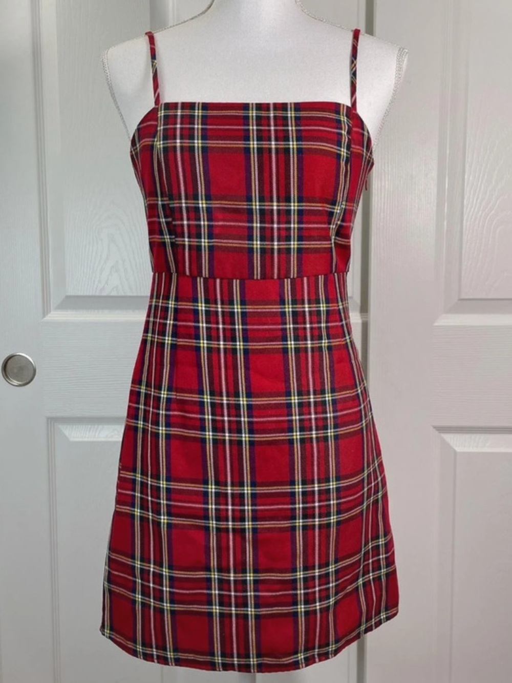 Red Plaid Mini Dress